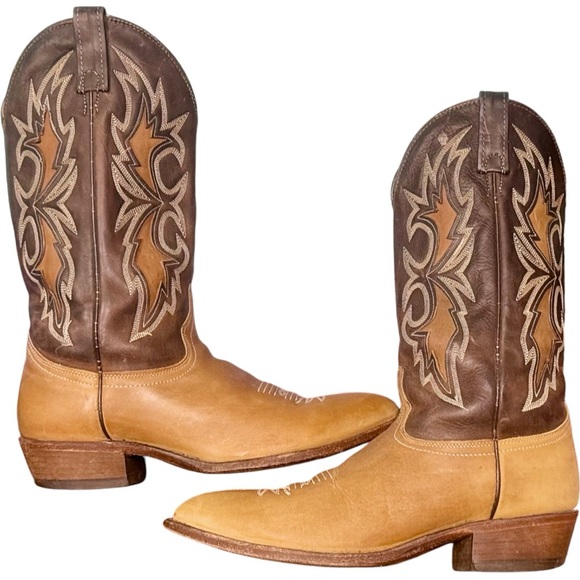 Men's Vintage J. Chisholm Dan Post Leather Western Cowboy Boots RARE Sz 10 4EE - Picture 9 of 16